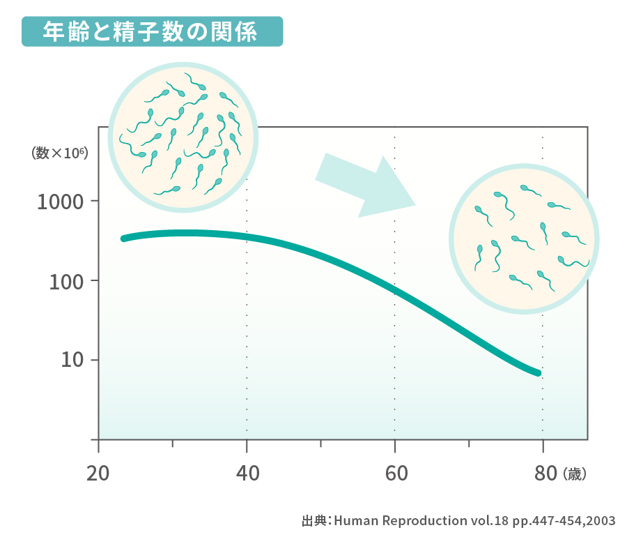 男性の精子の数の変化　グラフ